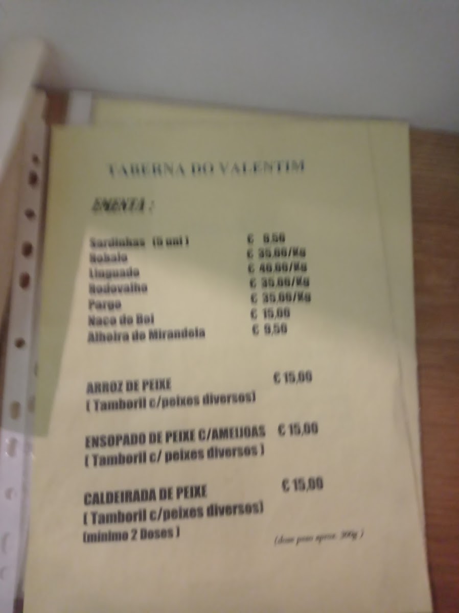 Menu Restaurante Taberna Do Valentim-3